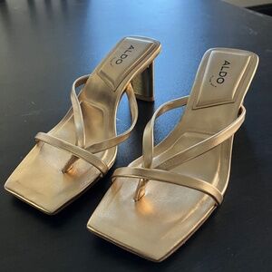 Gold sandal heels size 6